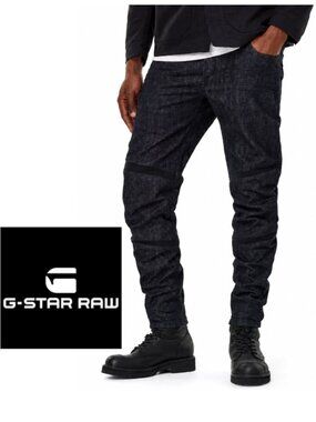 G-Star RAW Motac 3D Slim Jeans 33 Dark Indigo Moto Biker Stretch Denim Techwear